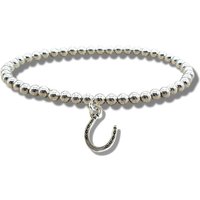 Horseshoe Silver Beaded Bracelet
