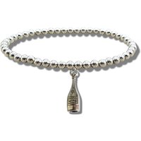 Wine Bottle Silver Beaded Bracelet