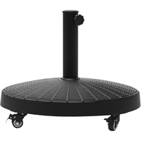 Resin Patio Umbrella Base Parasol Stand Weight Deck Holder w/ Wheels Outdoor