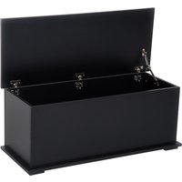 HOMCOM Ottoman Storage Box Chest Cabinet Keepsake With Lid Chipboard Black