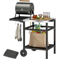 Pallet contains 22 units Outsunny BBQ Trolley with Foldable Side Table, Movable Pizza Table, Black