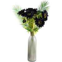 100cm Purple Artificial Sunflower Arrangement Glass Vase