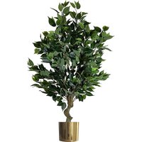100cm Leaf Realistic Artificial Ficus Tree / Plant Bush Ficus Gold Planter