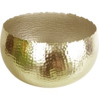 Leaf Large Metal Planter Bowl 32 x 20cm Hammered Gold Colour - Curvy Edge