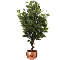 110cm Artificial Evergreen Twist Ficus Tree Copper Curve Planter