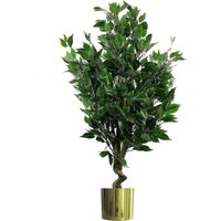 110cm Leaf Realistic Artificial Ficus Tree / Plant Gold Planter