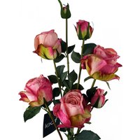 Rose Artificial Flowers Spray - 4 Flowers 3 Buds