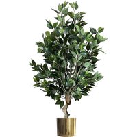 100cm Premium Artificial Ficus Twist Tree Gold Planter