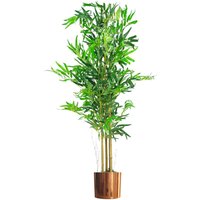 120cm (4ft) Realistic Artificial Bamboo Plants Trees with Copper Metal Planter