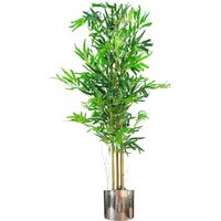 120cm (4ft) Realistic Artificial Bamboo Plants Trees with Silver Metal Planter