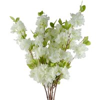 Pack of 6 x 100cm White Artificial Blossom Stem