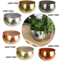 Large Curved Planters Hand Finished - Choice of Colours & Designs - Gold Copper Silver