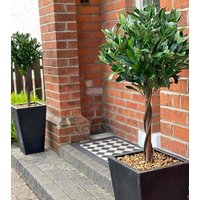 Pair of 120cm (4ft) Twist Natural Artificial Topiary Bay Laurel Ball Trees