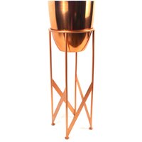 55cm Copper Planter with Matching Stand