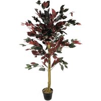 120cm (4ft) Artificial Dark Red Green Ficus Plant - Extra Large