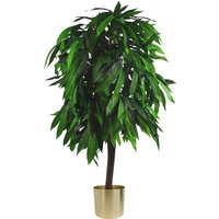 120cm Large Artificial Mango Tree Plant with Metal Planter