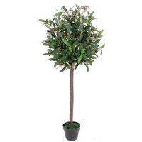 90cm Leaf Design UK Realistic Artificial Olive Tree in Black Plastic Pot