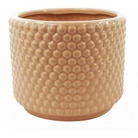 Dusty Pink Peach Raised Dots Ceramic Plant Pot 15 x 15 x 12.5cm
