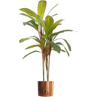 100cm Artificial Potted Dracaena Tropical Plant with Copper Metal Plater