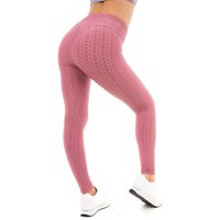 SOLID HONEYCOMB SEAMLESS LEGGINGS M DARK PINK