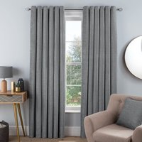 CHENILLE EYELET CURTAIN 46X54 SILVER
