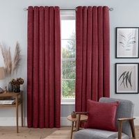 CHENILLE EYELET CURTAIN RED 46X54