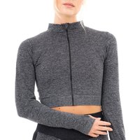MARL WITH RIB SEAMLESS JACKET BLACK M