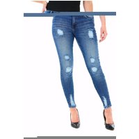 MULTI RIP SKINNY DARK BLUE WASH 27