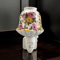 8 INCH FLORAL LED NIGHTLIGHT PINK & ORANGE