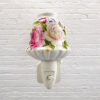 8 INCH FLORAL LED NIGHTLIGHT PINK AND WHITE FLOWERS