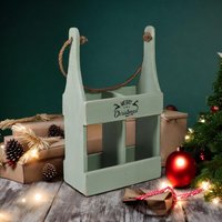 39CM RUSTIC GREEN 2 BOTTLE WINE HOLDER