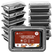VINSANI 10pk 1 COMPARTMENT MEAL PREP CONTAINERS 1010423