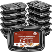 VINSANI 20pk 2 COMPARTMENTS MEAL PREP CONTAINERS 1010475