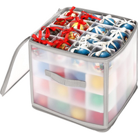 VINSANI GREY XMAS 64 BAUBLE DECORATIONS BOX 0000503