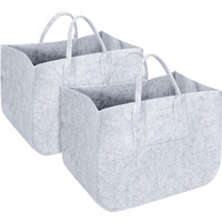 VINSANI 2pk Storage Baskets Light Grey 0000509
