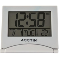 Acctim Mini Flip 2 Folding Travel LCD Alarm Clock Grey 15787