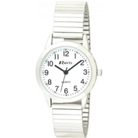 Ravel Ladies Bold Number White Dial Gold Expander Bracelet Watch R0232.21.2