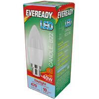 S13611 Eveready LED Candle 470LM Opal B22 Pack of 5
