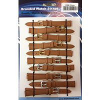 Leather Brown Tan Extra Long Watch Straps Pk10 8mm