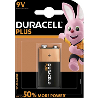 Duracell Plus 9V Alkaline Batteries 1 Per Card- Box of 10