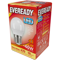 Eveready S13606 LED Golf Bulb 40w E27 (ES) 470lm 4.9W Warm White (Pack of 5)