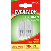 Eveready S819 Halogen Bulb G9 Capsule 450lm 40W Warm White (Pack of 10)