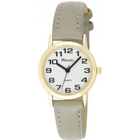 Ravel Ladies Basic White Dial Grey Leather Strap Watch R0105.43.2A