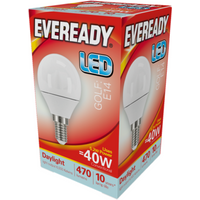 Eveready S13609 LED Golf Bulb 40w E14 (SES) 470lm 4.9W Daylight (Pack of 5)