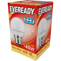 Eveready S13602 LED Golf Bulb 40w B22 (BC) Warm White (Pack of 5)