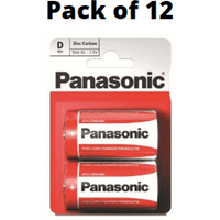 Panasonic D Size Zinc Batteries Pack of 12