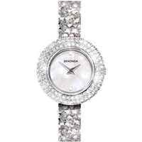 Sekonda Seksy Ladies Bling Round White Dial & silver stone Stainless Steel Bracelet Strap Watch
