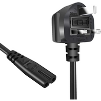 ExtraStar 2 Pin Power Cable UK Plug 1.5m – Black