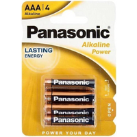 Panasonic AAA Alkaline Battery Pack of 4 - Box of 12