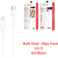 Ven-Dens Type C to Lightning Fast Charging Cable - Bulk Deal - 25PC